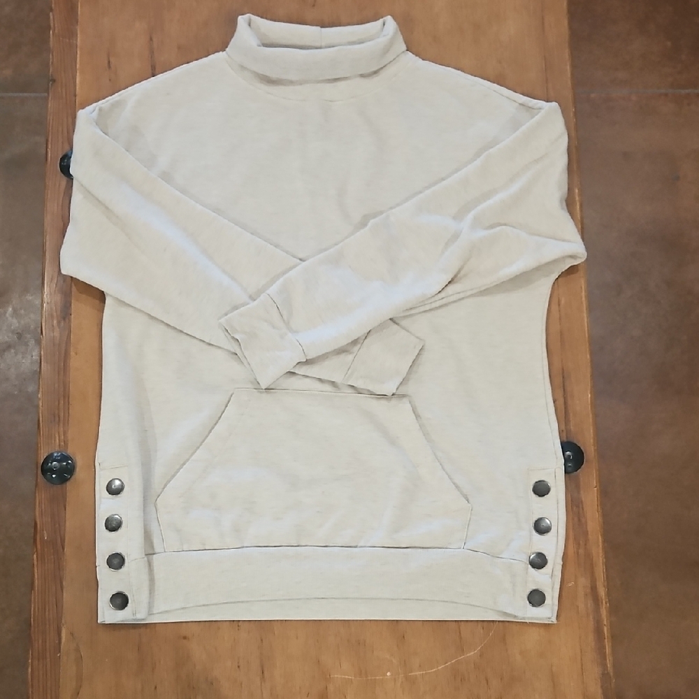 Cream Sweater with Button Accents